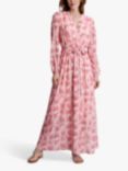Gina Bacconi Queenie Georgette Tie Waist Maxi Dress, Rose Pink