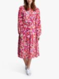 Gina Bacconi Prathia Floral Tie Belt Midi Dress, Pink