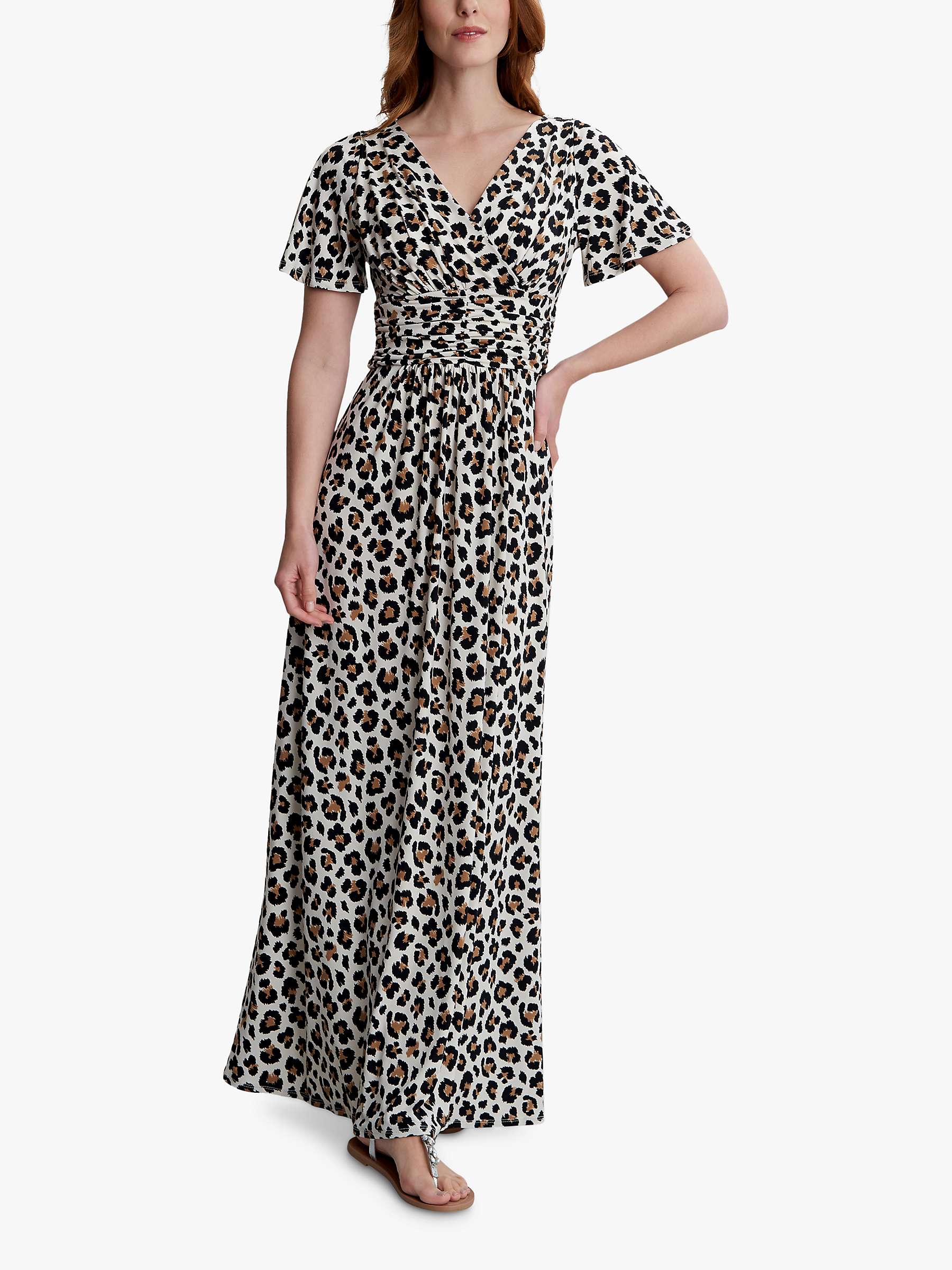 Buy Gina Bacconi Salina Jersey Animal Print Maxi Dress, Black/Beige Online at johnlewis.com