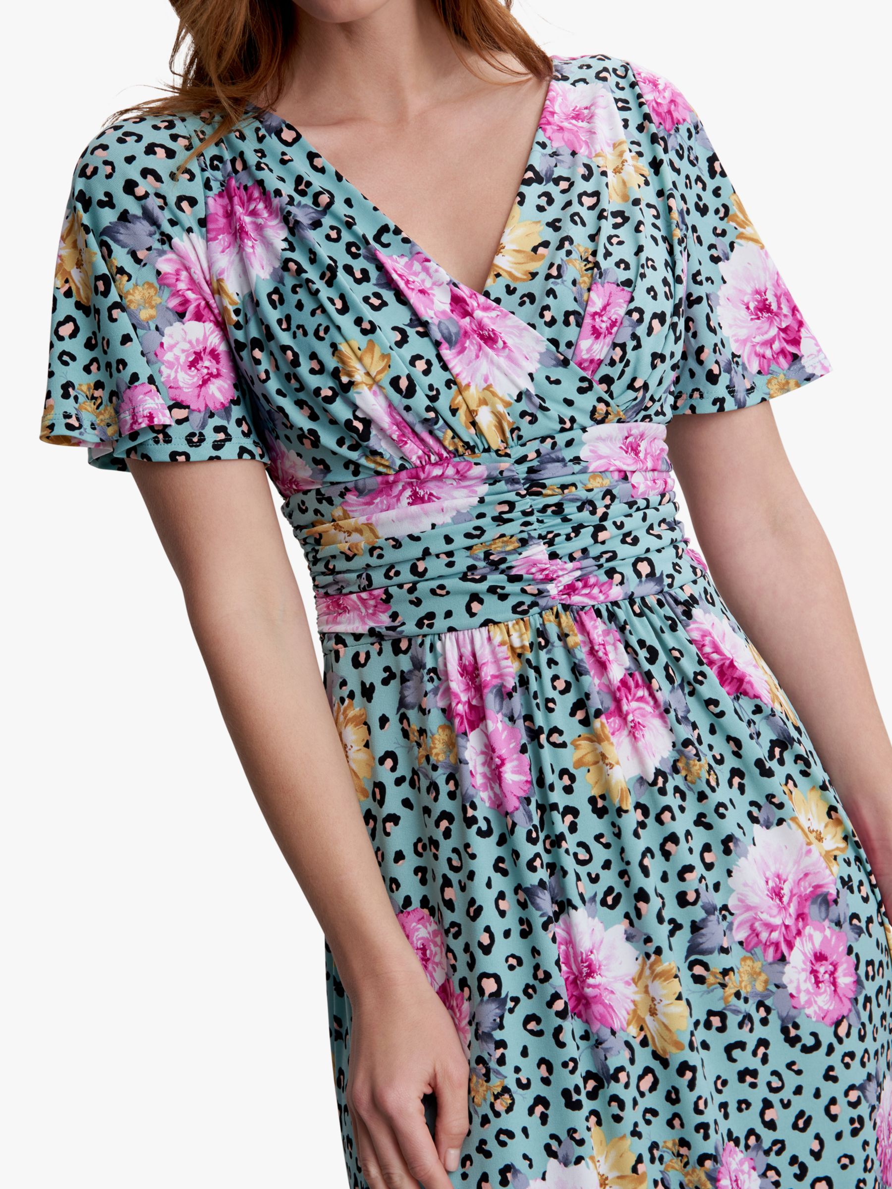 Gina Bacconi Niki Jersey Short Sleeve Maxi Dress, Eau, 10