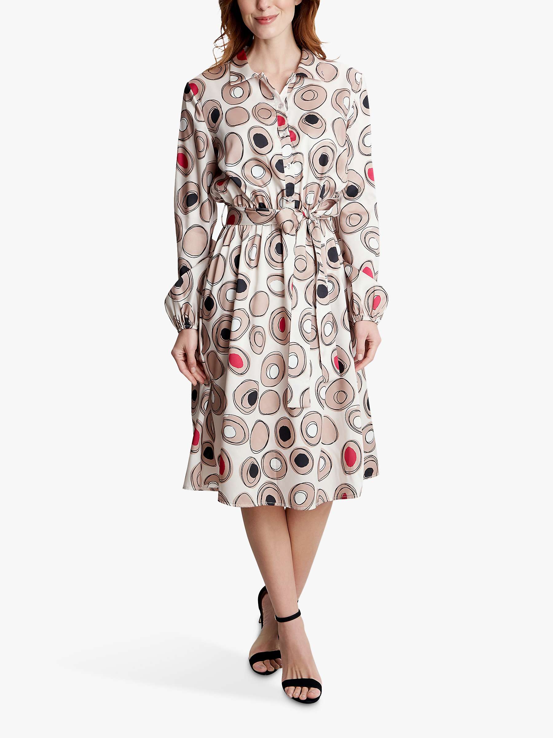 Buy Gina Bacconi Roza Long Sleeve Shirt Dress, Beige Online at johnlewis.com