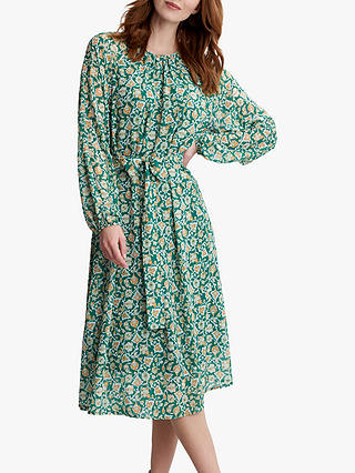 Gina Bacconi Natia Floral Midi Dress, Green/Multi