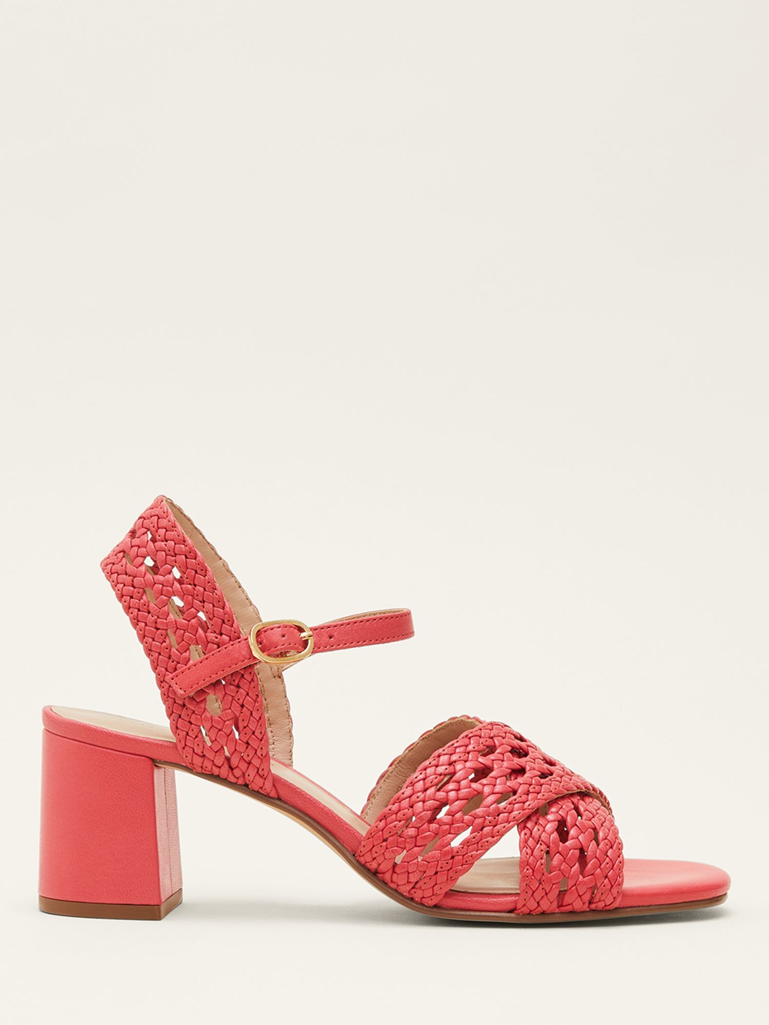 Phase Eight Weave Strap Sandals, Coral