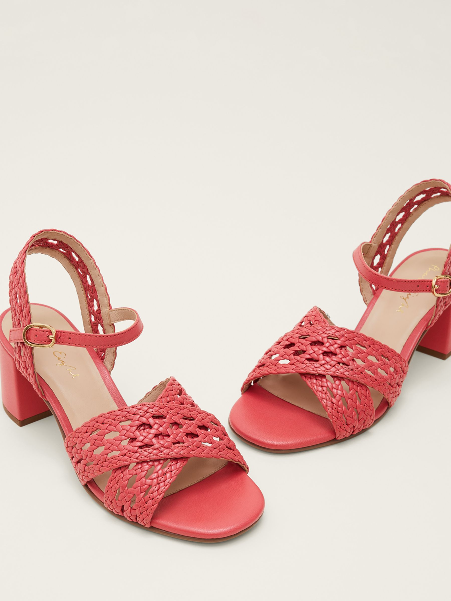 Phase Eight Weave Strap Sandals, Coral at John Lewis & Partners
