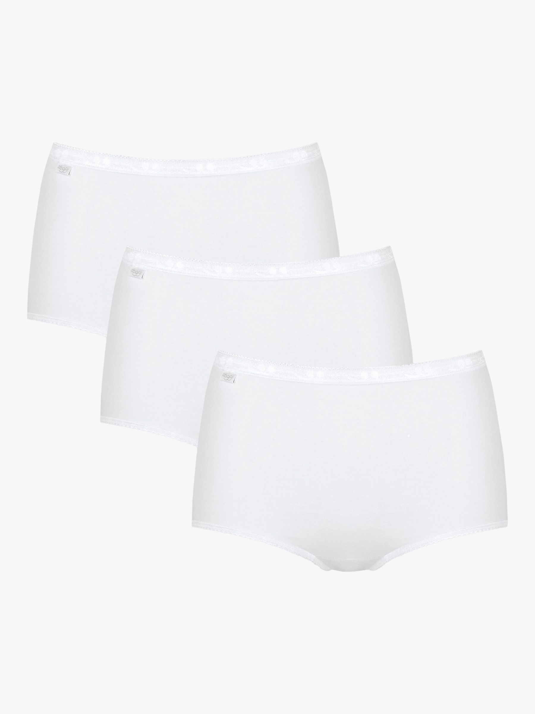 sloggi Basic+ Maxi Cotton Briefs, Pack of 3, White, 26