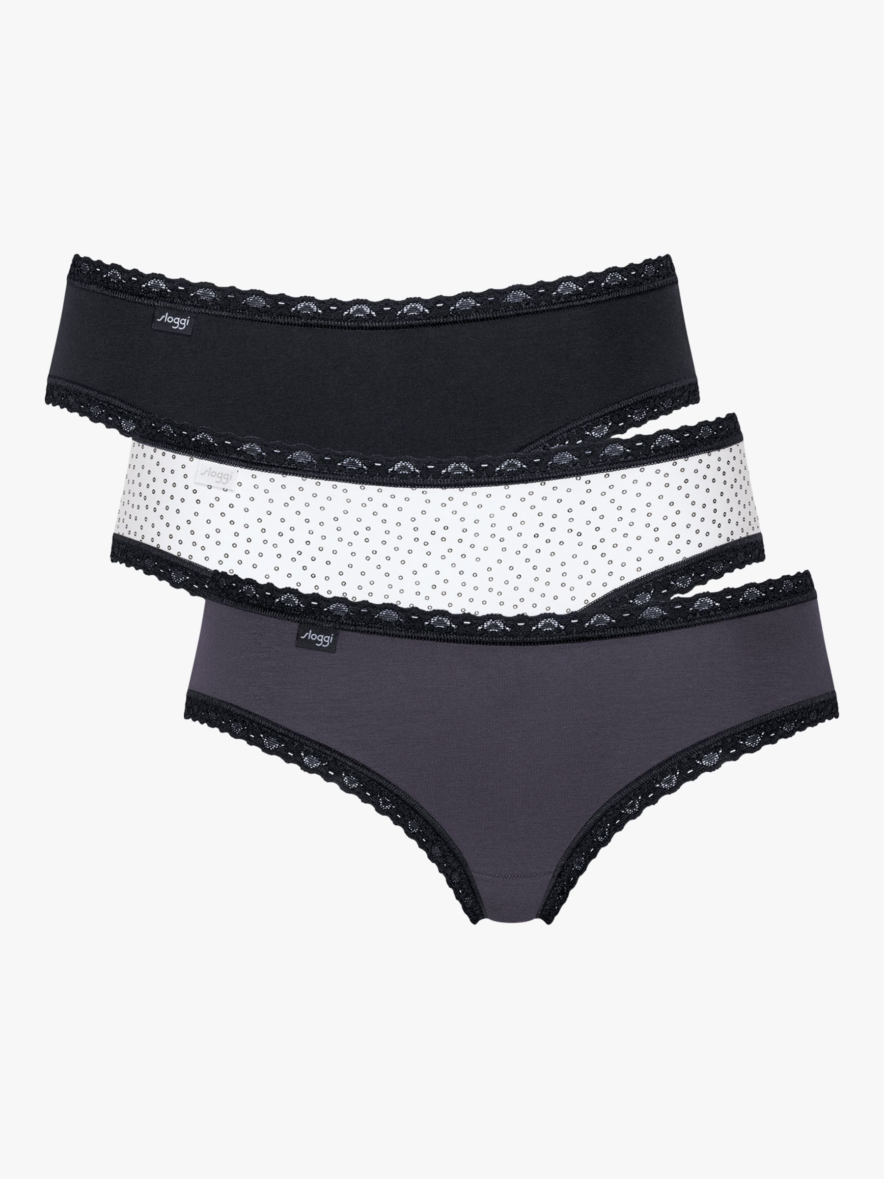 sloggi 24/7 Weekend Hipster Knickers, Pack of 3, Black Combination at John  Lewis & Partners