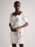 Ted Baker Lawana Floral Mini Dress, Cream/Multi