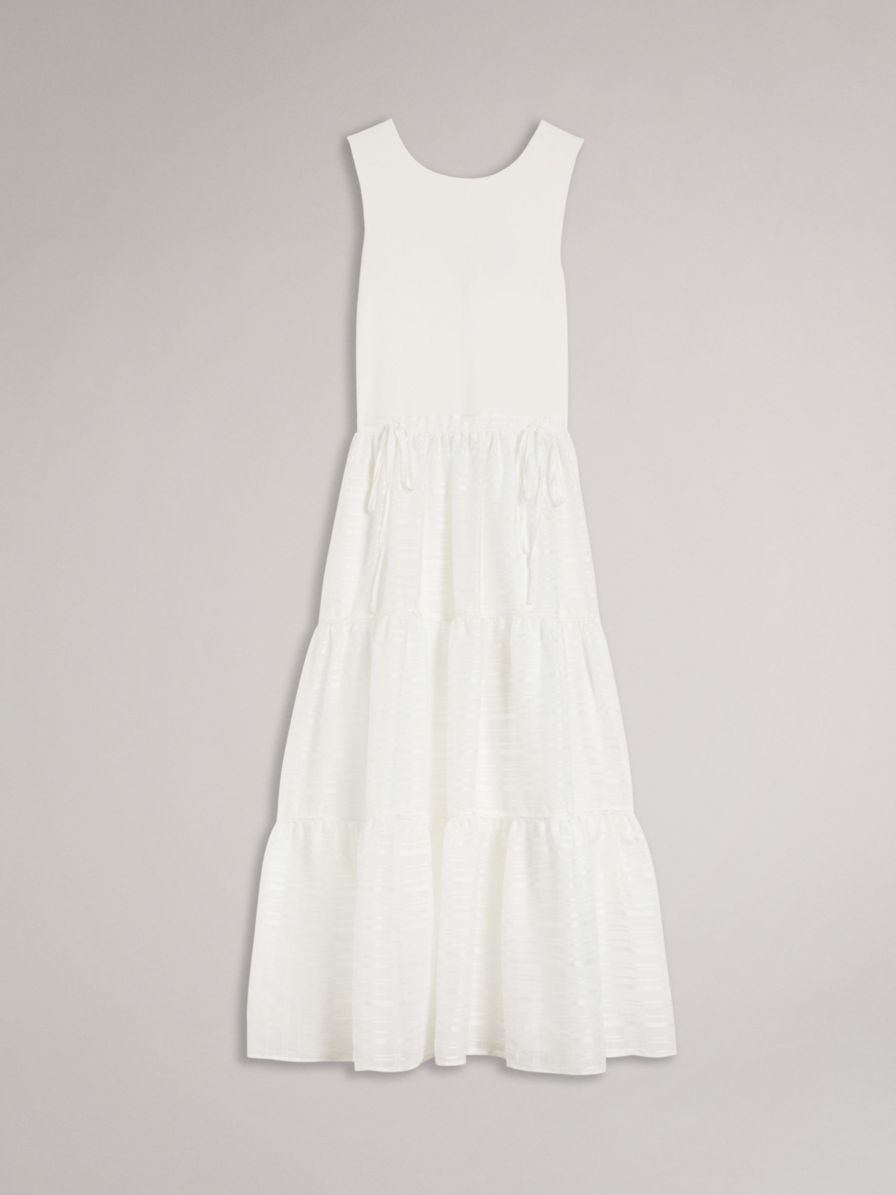 Ted Baker Skylir Tiered Midi Dress, Ivory at John Lewis & Partners