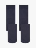John Lewis Kids' Opaque Tights, Pack of 2, Navy