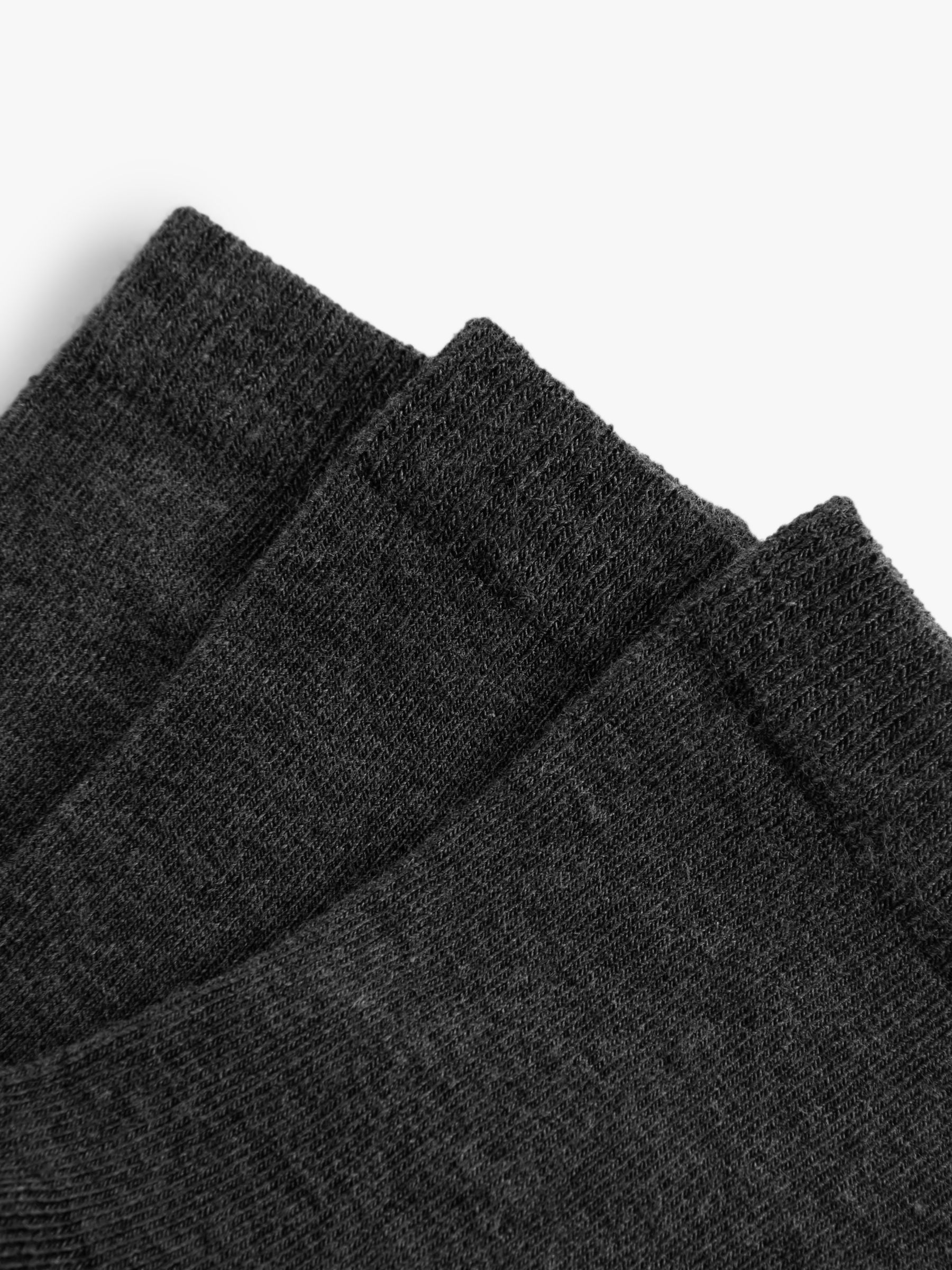 John Lewis Kids' Supersoft Thermal Ankle Socks, Pack of 3, Charcoal, 4-7
