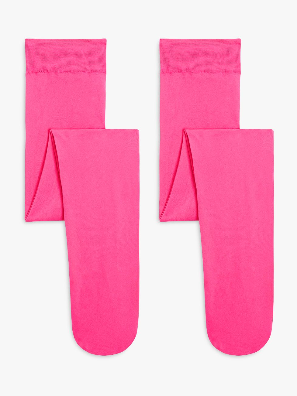John Lewis Kids' Opaque Tights, Pack of 2, Bright Pink, 2-3 years