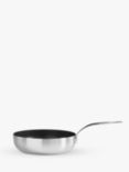 Samuel Groves Classic Tri-Ply Stainless Steel Non-Stick Chef's Pan, Brushed Silver