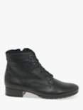 Gabor Boat Wide Fit Leather Ankle Boots, Black
