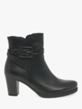 Gabor Vaad Wide Fit Leather Ankle Boots, Black
