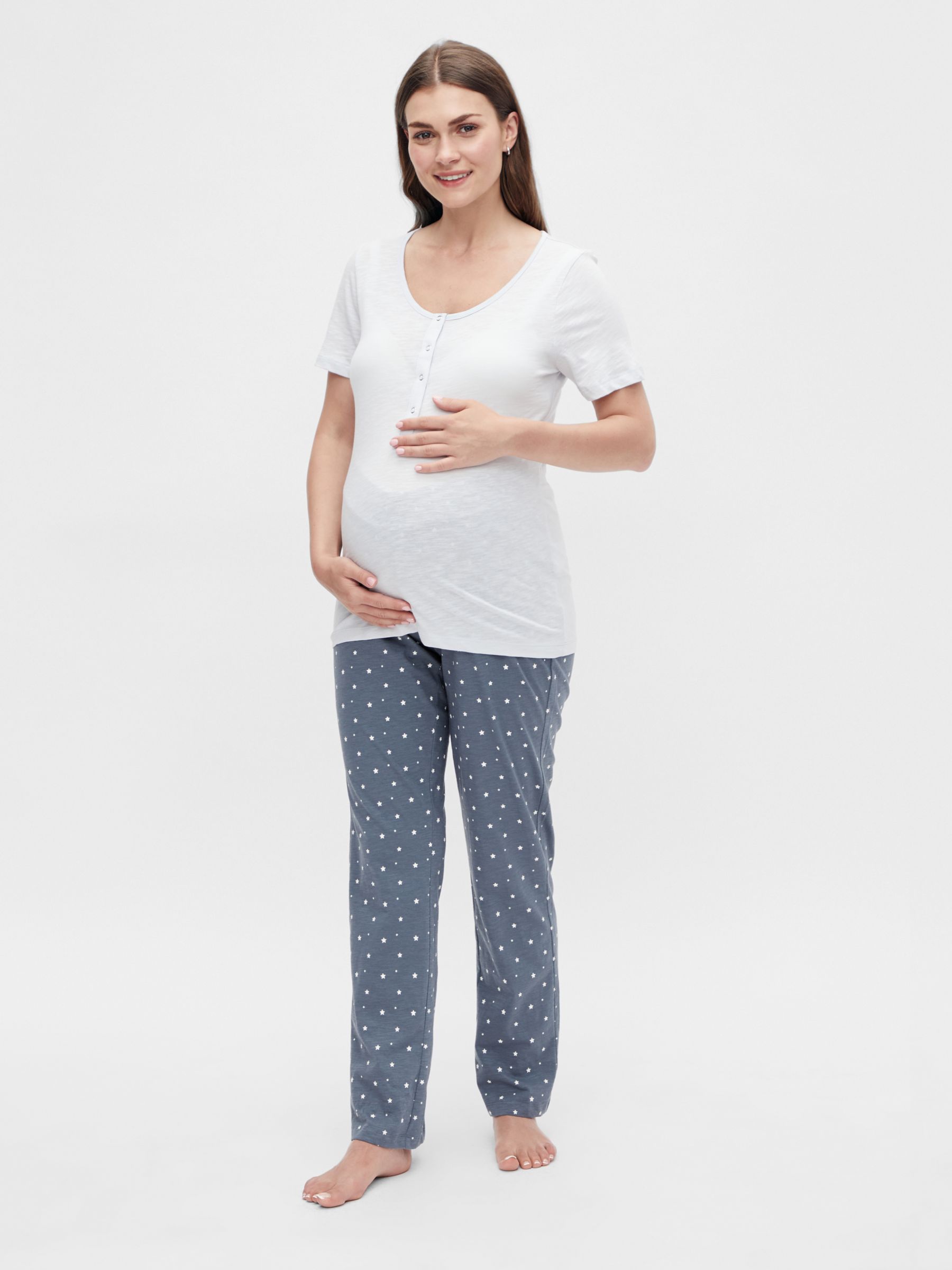 Buy Mamalicious Grey Maternity Button Front Comfort Night Dress