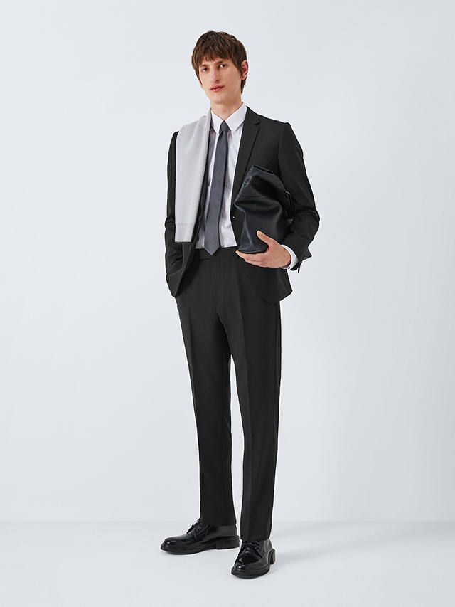 Kin Wool Blend Slim Fit Suit Trousers, Black at John Lewis & Partners