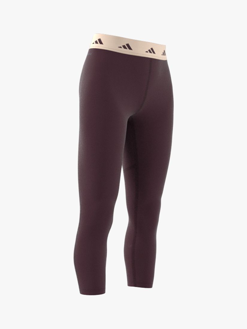 adidas Techfit 7/8 Gym Leggings, Shadow Maroon/Ecru Tint, XS