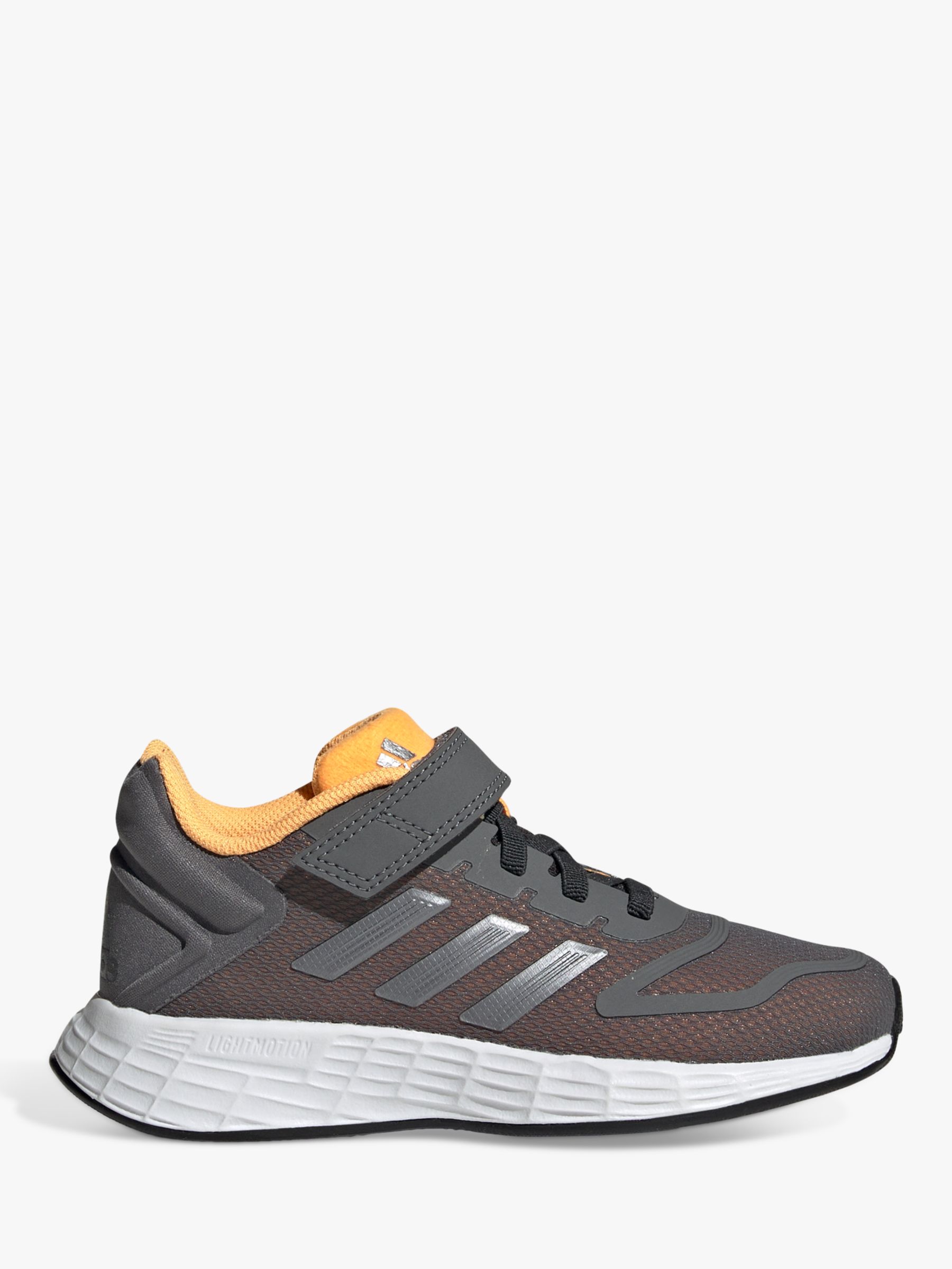 adidas Kids' Duramo 10 Riptape Running Shoes, Grey Four/Iron Metallic/Flare Orange, 1
