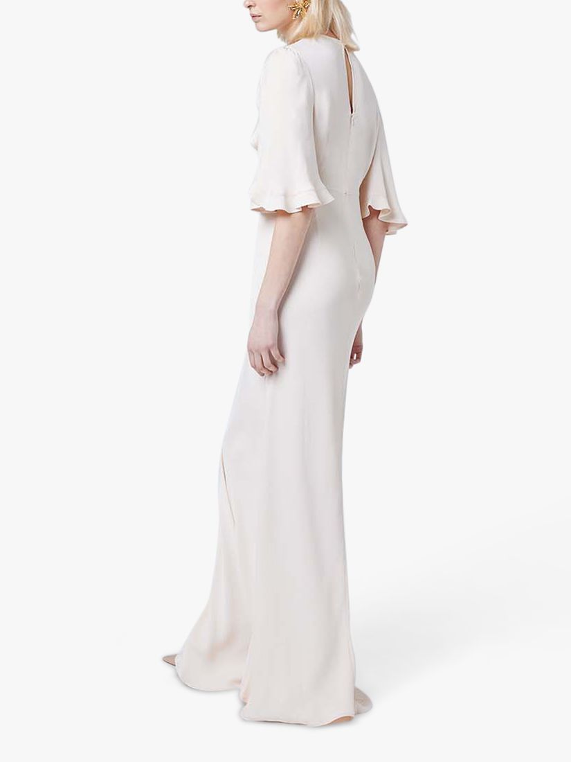 Maids to Measure Jemima Ruffle Sleeve Maxi Dress, Champagne Ivory, 8