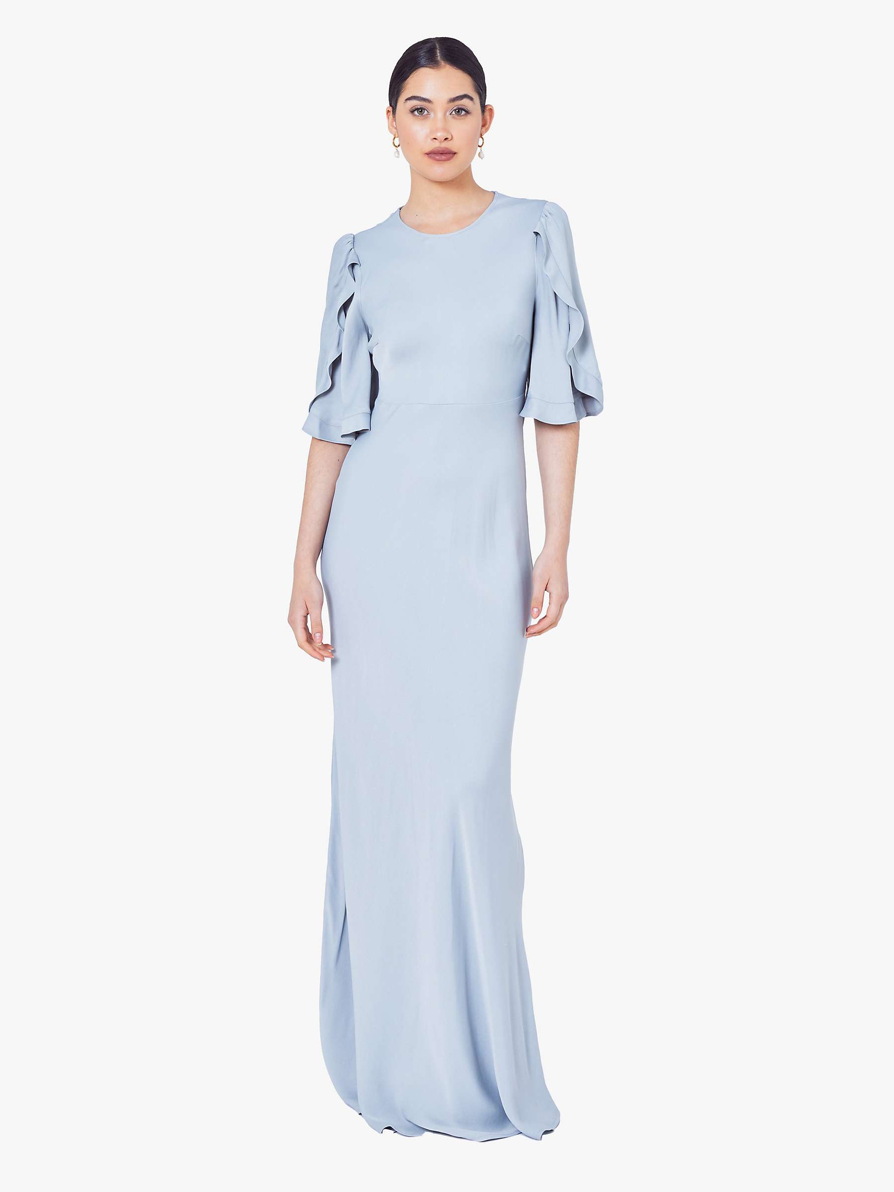 Buy Maids to Measure Jemima Ruffle Sleeve Maxi Dress, Duck Egg Online at johnlewis.com