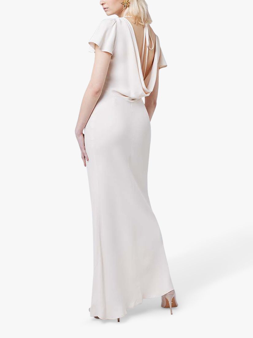 Maids to Measure Eadie Short Sleeve Maxi Dress, Champagne Ivory, 8