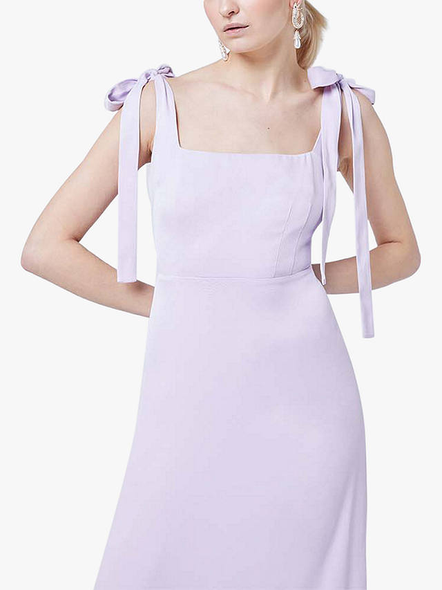 Maids to Measure Allegra Satin Wide Strap Maxi Dress, Lilac