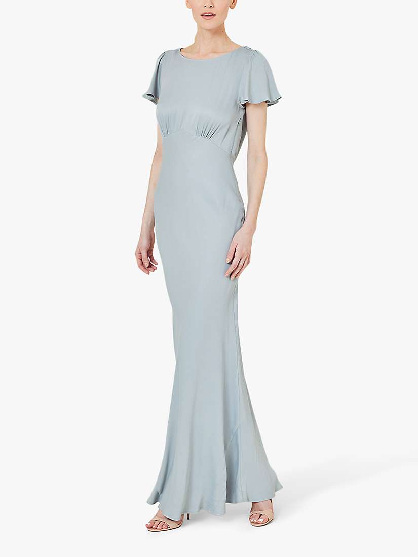 Buy Maids to Measure Eadie Satin Maxi Dress, Duck Egg Online at johnlewis.com