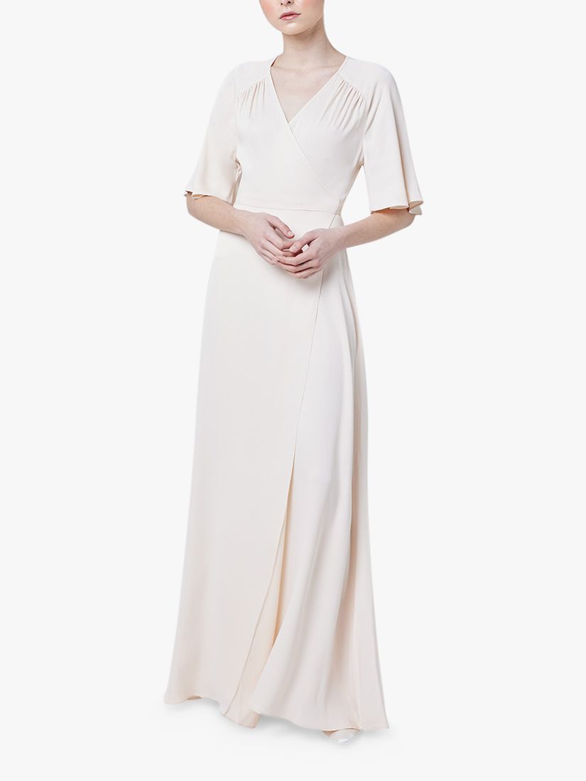 Maids to Measure Margot Wrap Maxi Dress, Champagne Ivory, 8