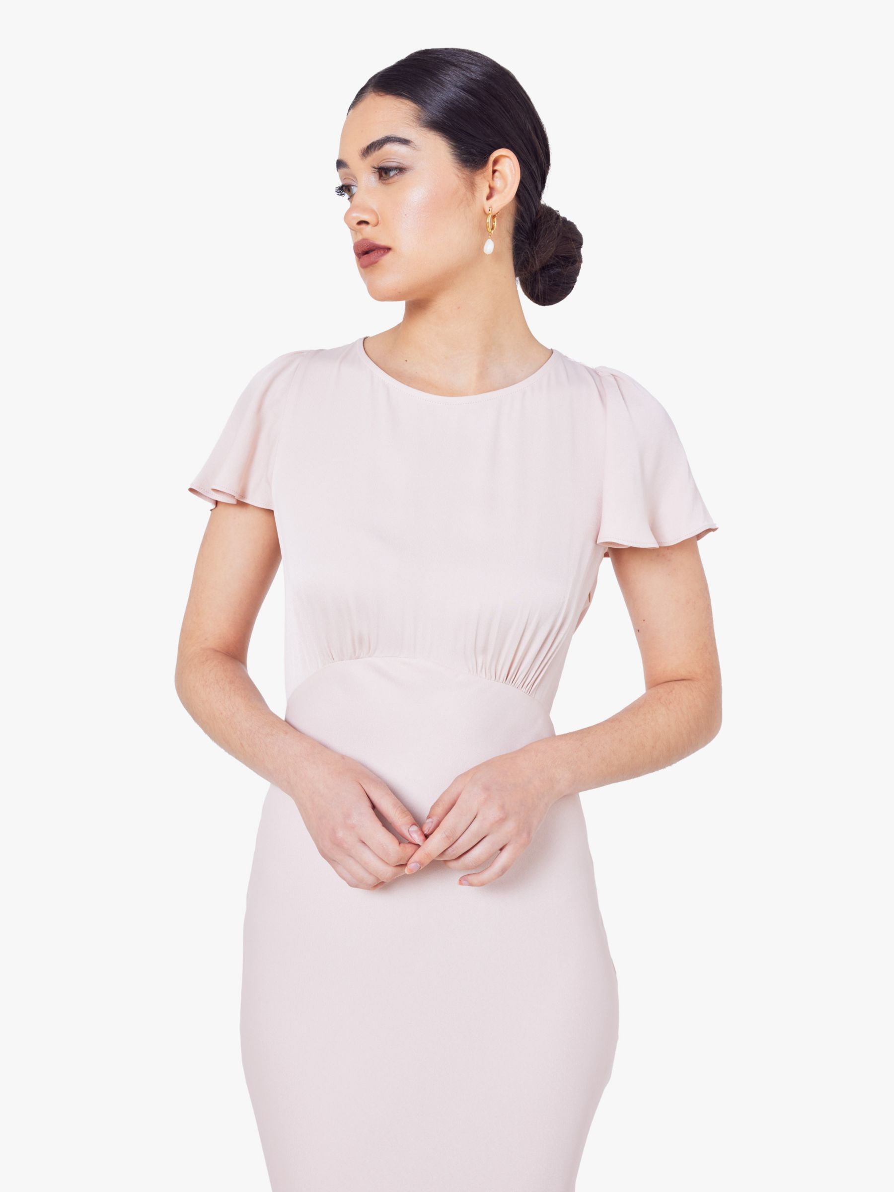 Maids to Measure Eadie Empire Line Maxi Dress, Blush Pink, 8