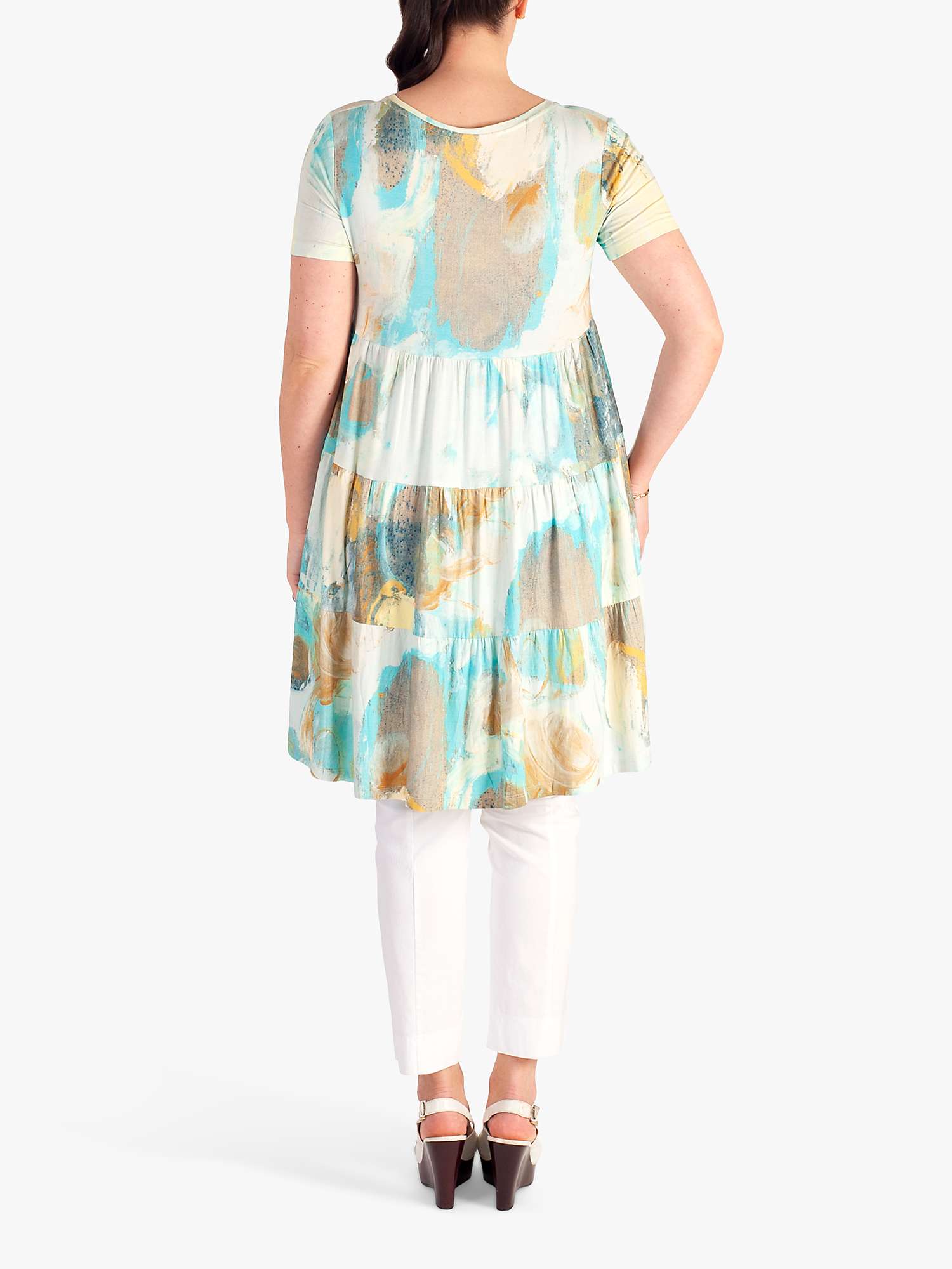 Buy chesca Abstract Print Tiered Mini Dress, Pale Blue Online at johnlewis.com