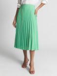 Reiss Izzie Pleated Midi Skirt, Green