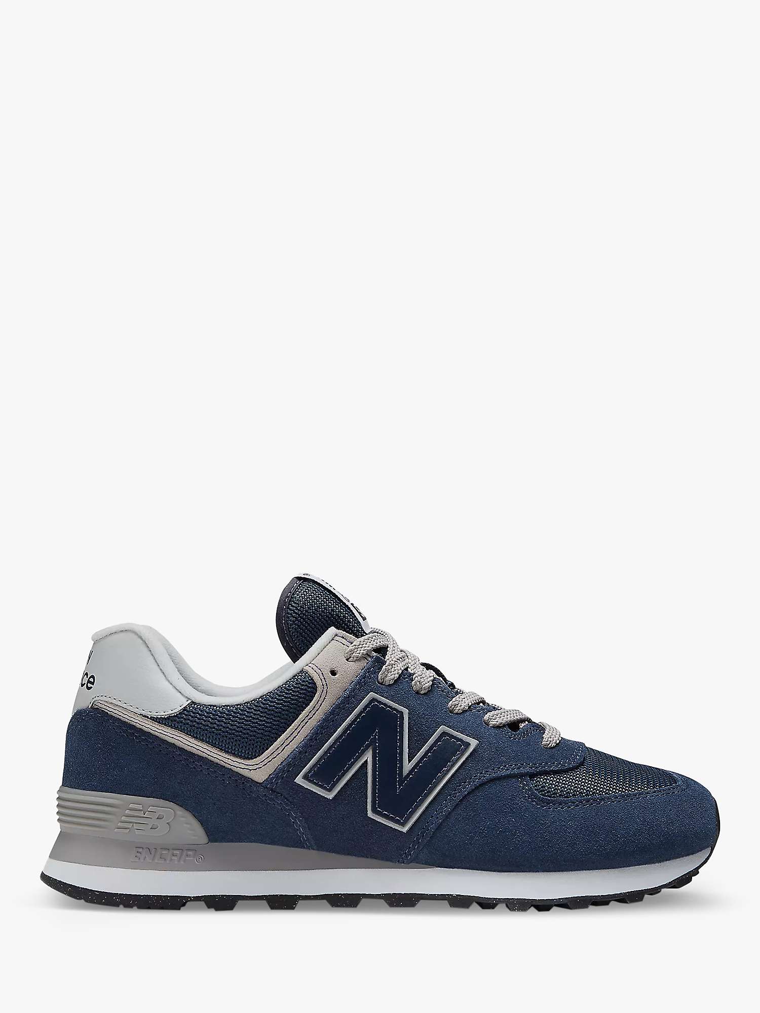 New Balance 574 Suede Trainers, Navy/White at John Lewis & Partners
