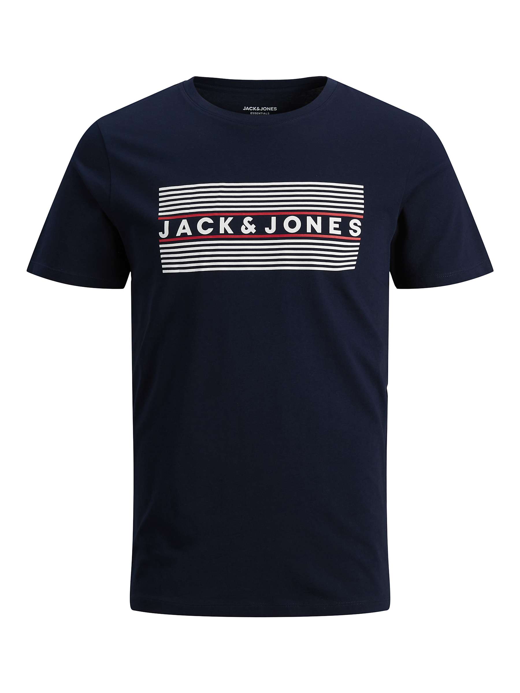 Buy Jack & Jones Junior Stripe Logo T-Shirt, Navy Online at johnlewis.com