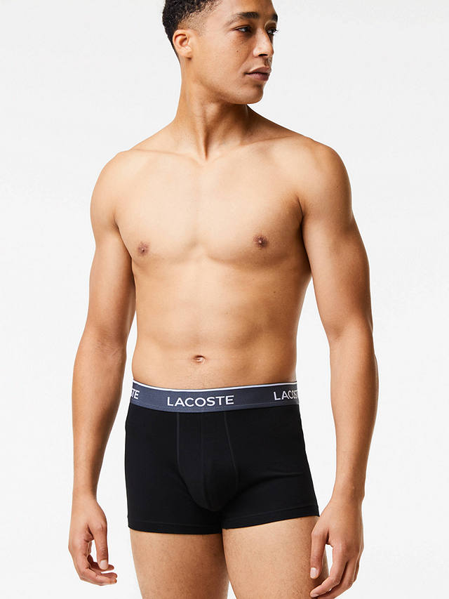 Lacoste Contrast Waistband Trunks, Pack of 3, Blue Multi