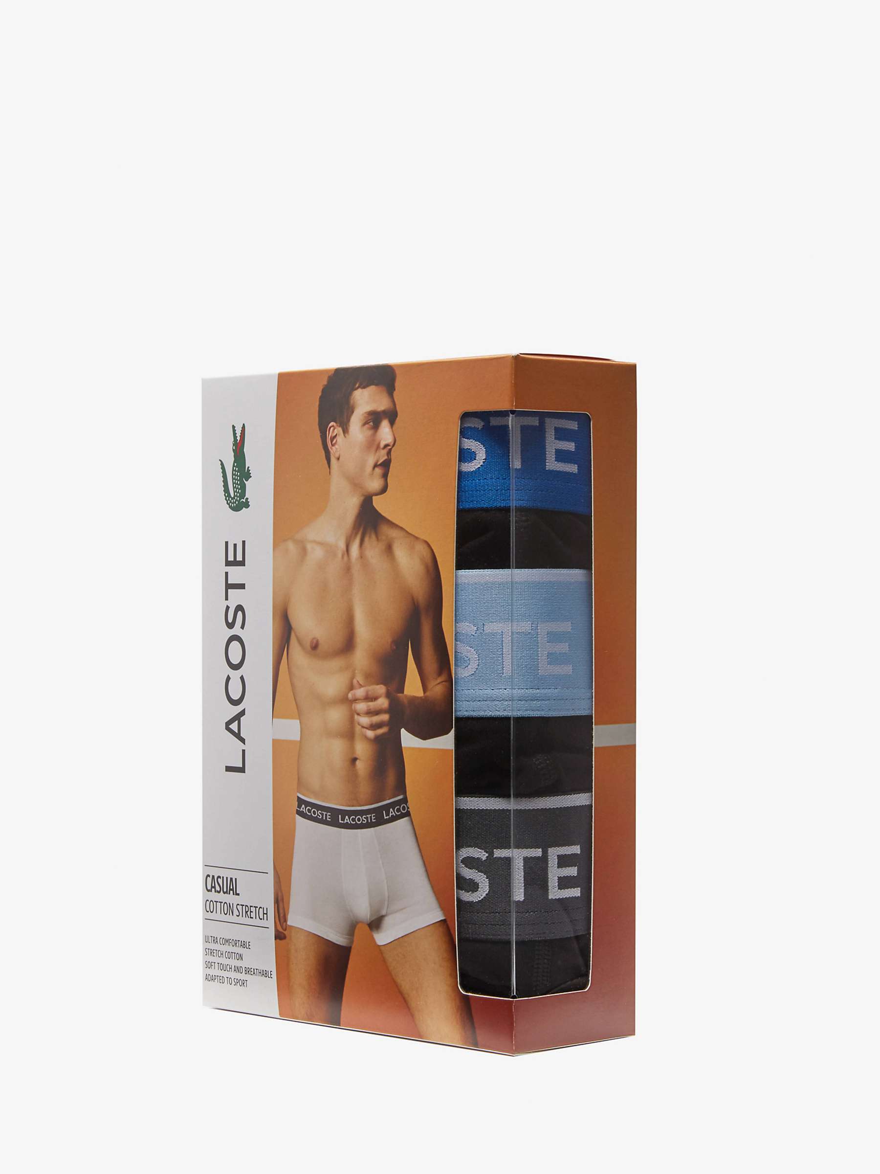 Buy Lacoste Contrast Waistband Trunks, Pack of 3 Online at johnlewis.com