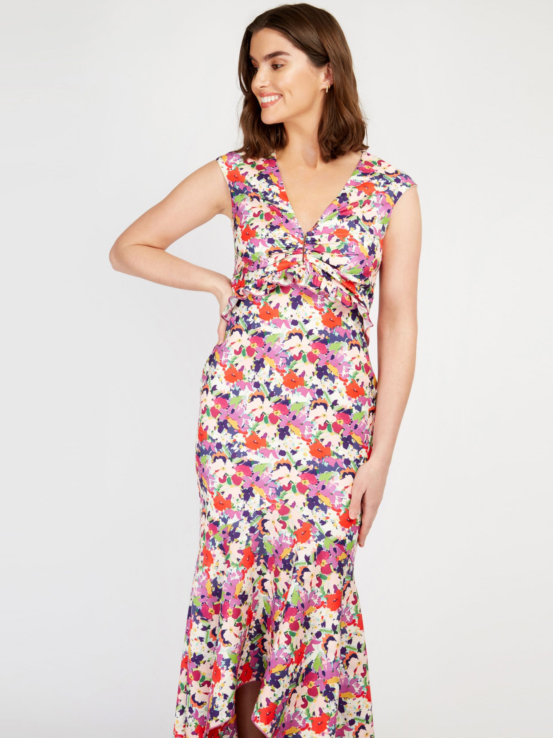 Mistress Floral Fishtail Maxi Dress, Multi at John Lewis & Partners