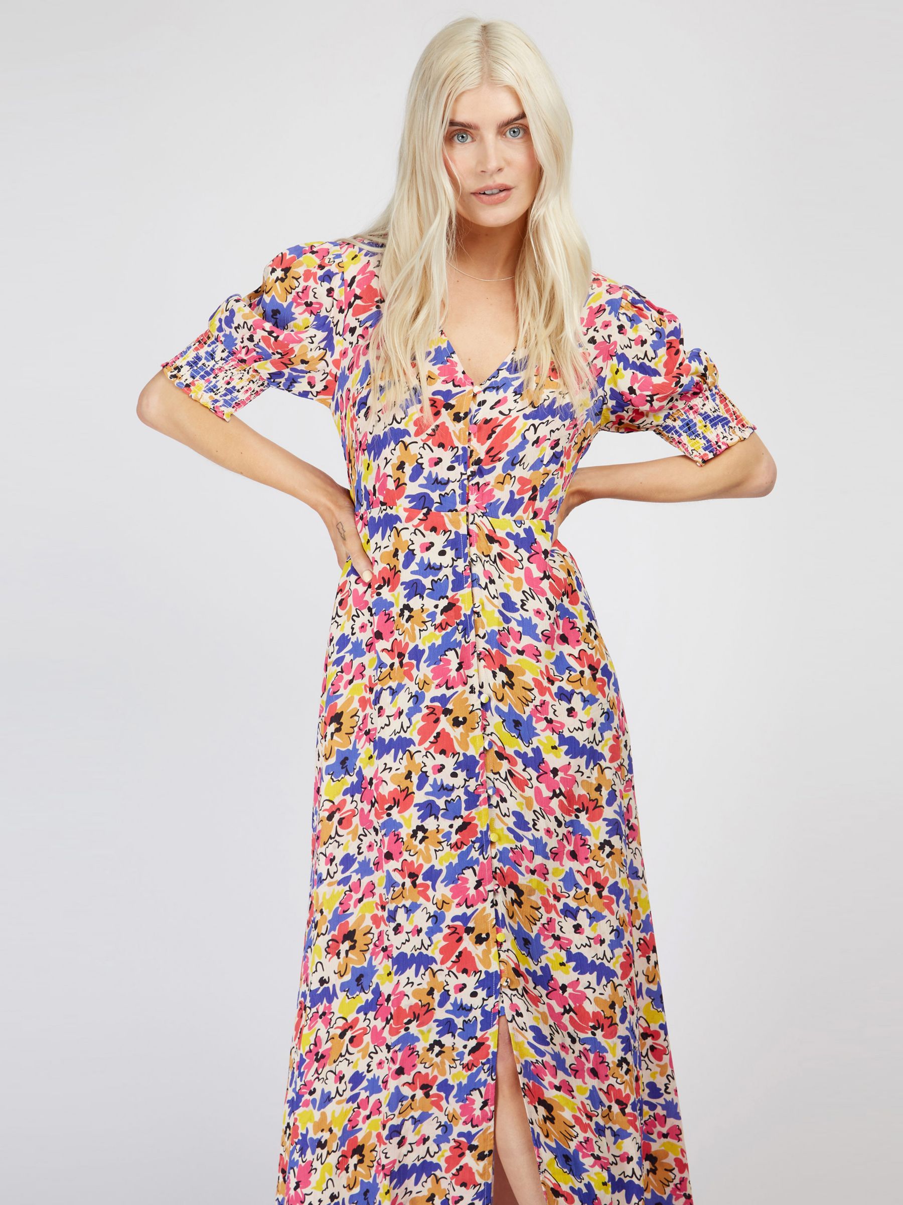 Buy Little Mistress by Vogue Williams Puff Sleeve Tea Dress, Multi Online at johnlewis.com