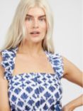 Little Mistress by Vogue Williams Floral Sleeveless Top, Blue/White