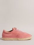 Ted Baker Anto Suede Low Top Trainers, Mid Pink