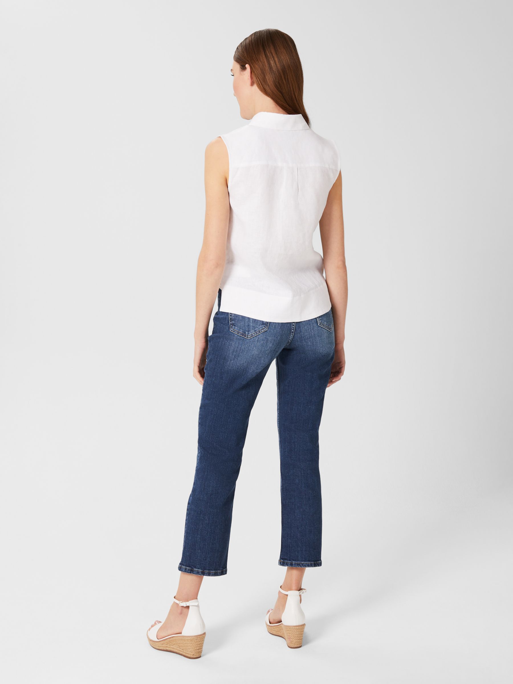 Hobbs Iva Cropped Jeans, Mid Wash at John Lewis & Partners