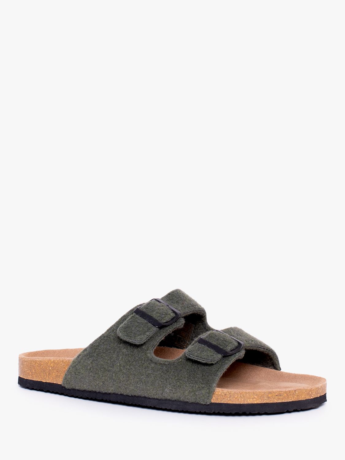 Brakeburn Felt Slider Sandals, Khaki at John Lewis & Partners