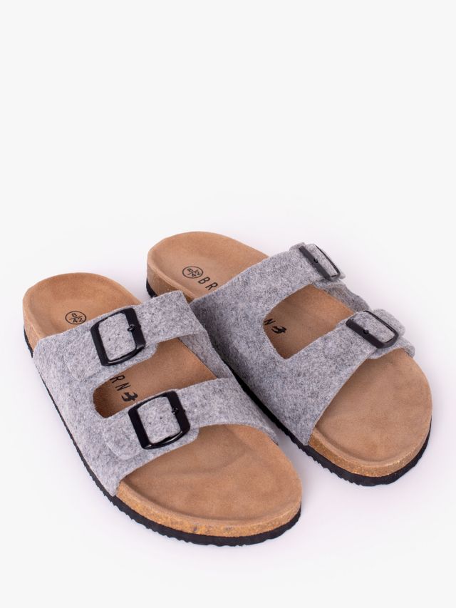 Brakeburn Felt Slider Sandals, Grey, 7