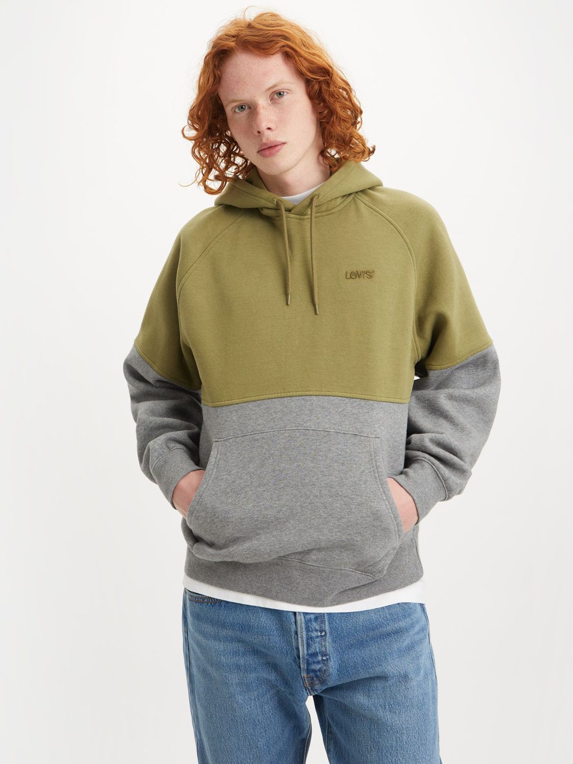 Levi's Varsity Hoodie, Olive/Grey