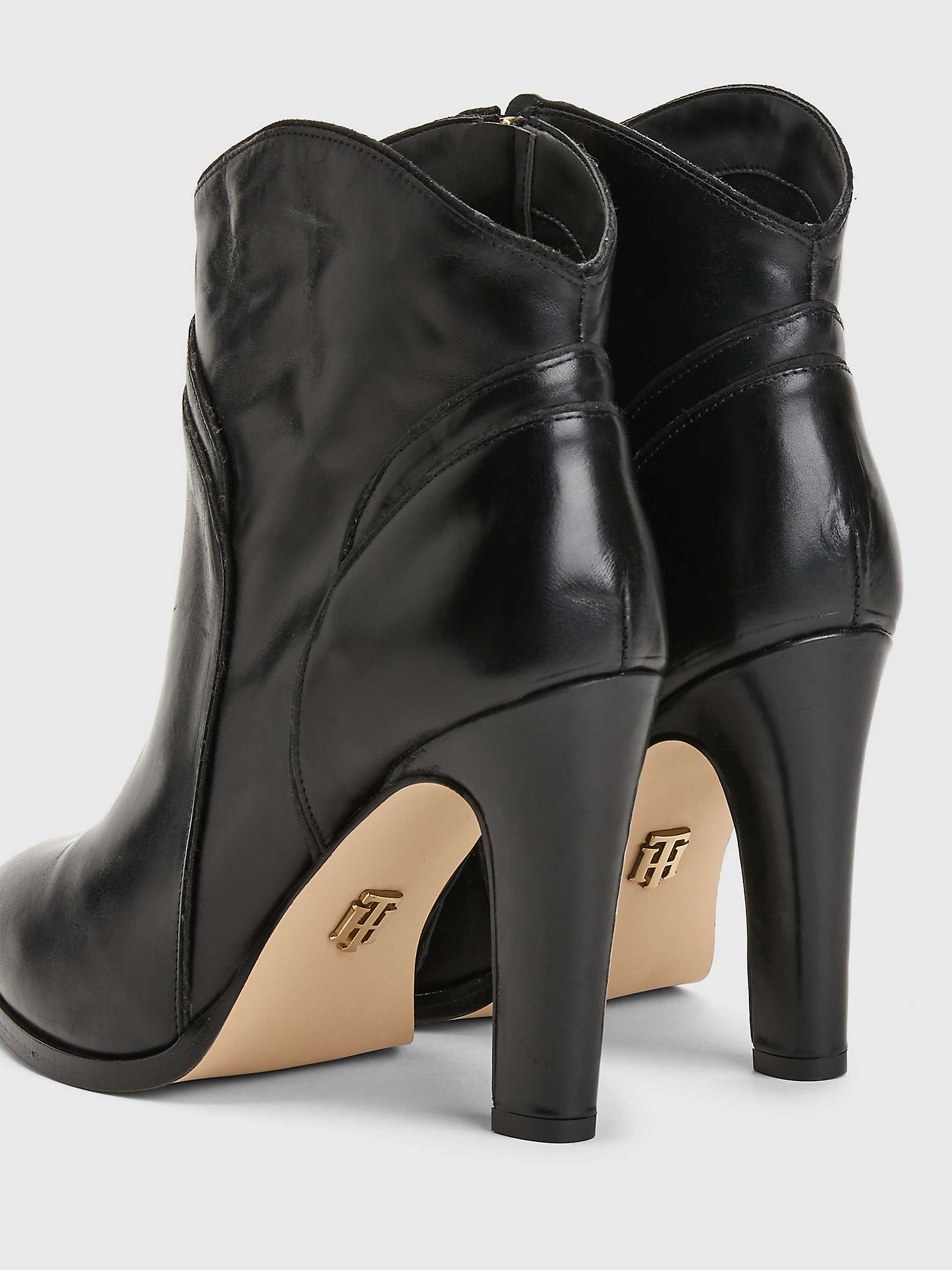 carpet mortgage To edit Tommy Hilfiger Leather High Heel Ankle Boots, Black at John Lewis & Partners