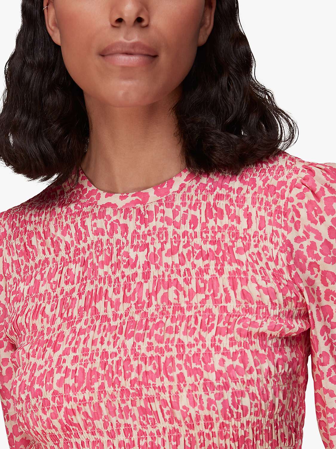 Buy Whistles Cheetah Print Shirred Midi Dress Online at johnlewis.com