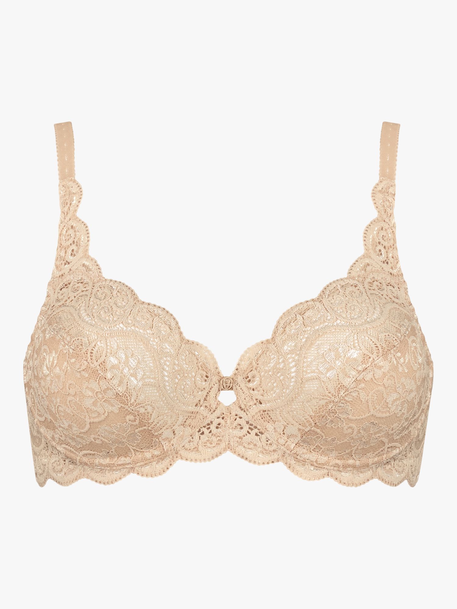 Triumph Amourette 300 Underwired Lace Bra, Toast at John Lewis