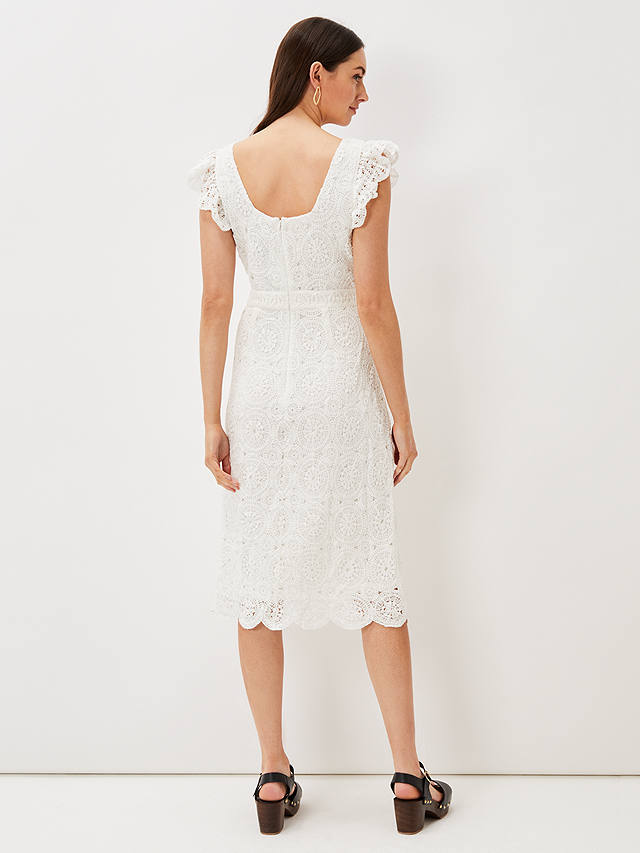 Phase Eight Tamari Crochet Dress, Ivory at John Lewis & Partners