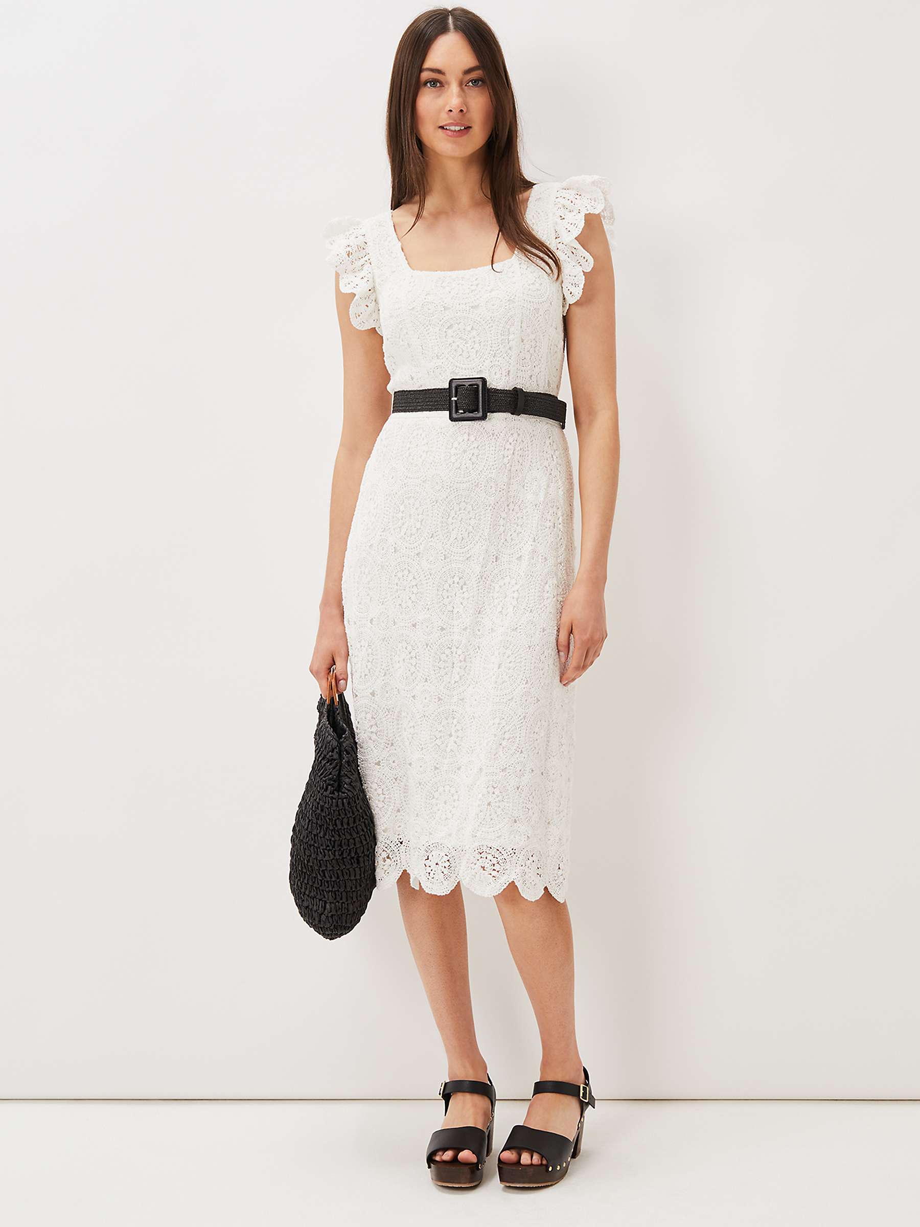 Phase Eight Tamari Crochet Dress, Ivory at John Lewis & Partners