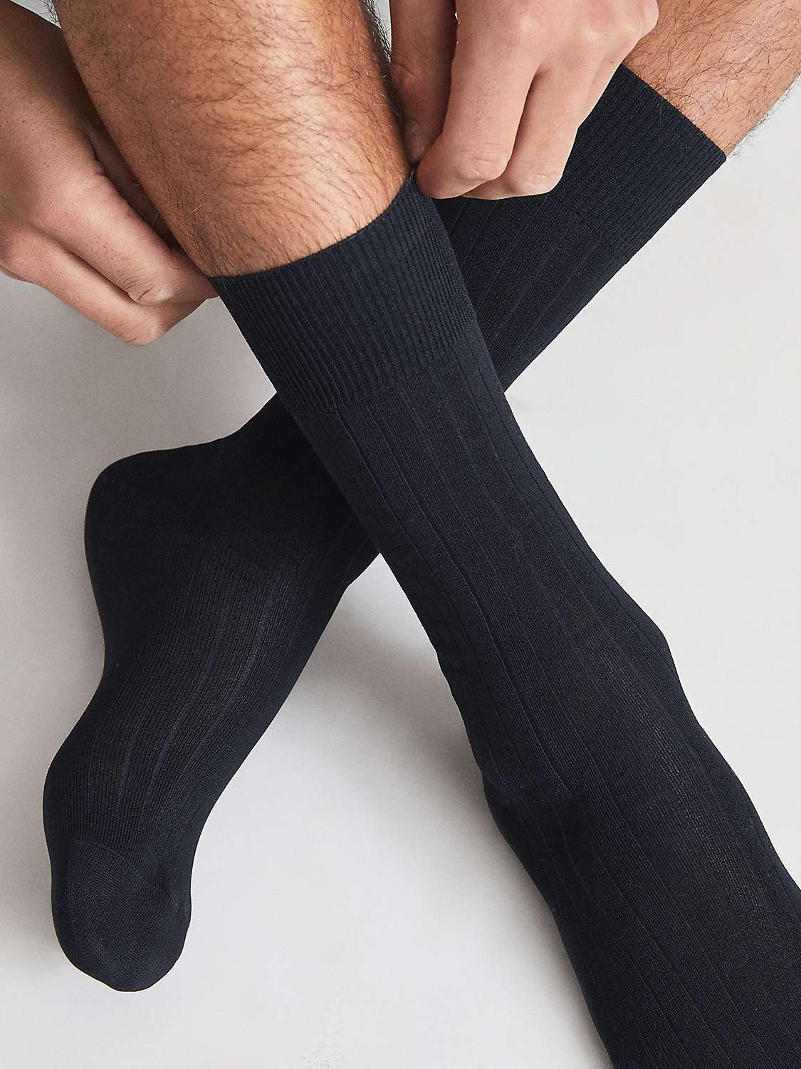 Buy Reiss Fela Cotton Blend Ribbed Socks Online at johnlewis.com