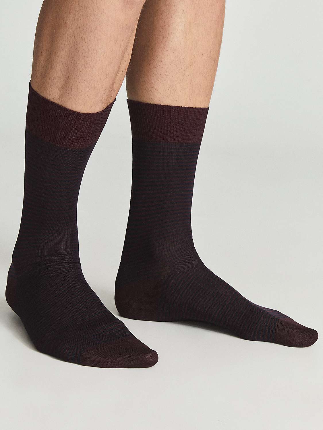 Buy Reiss Mario Stripe Print Cotton Blend Socks Online at johnlewis.com